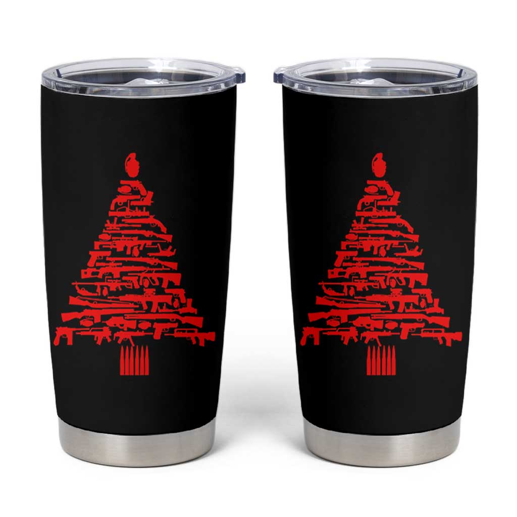 Funny Guns Christmas Tumbler Cup 2nd Amendment Xmas Tree Gun Lovers - Wonder Print Shop