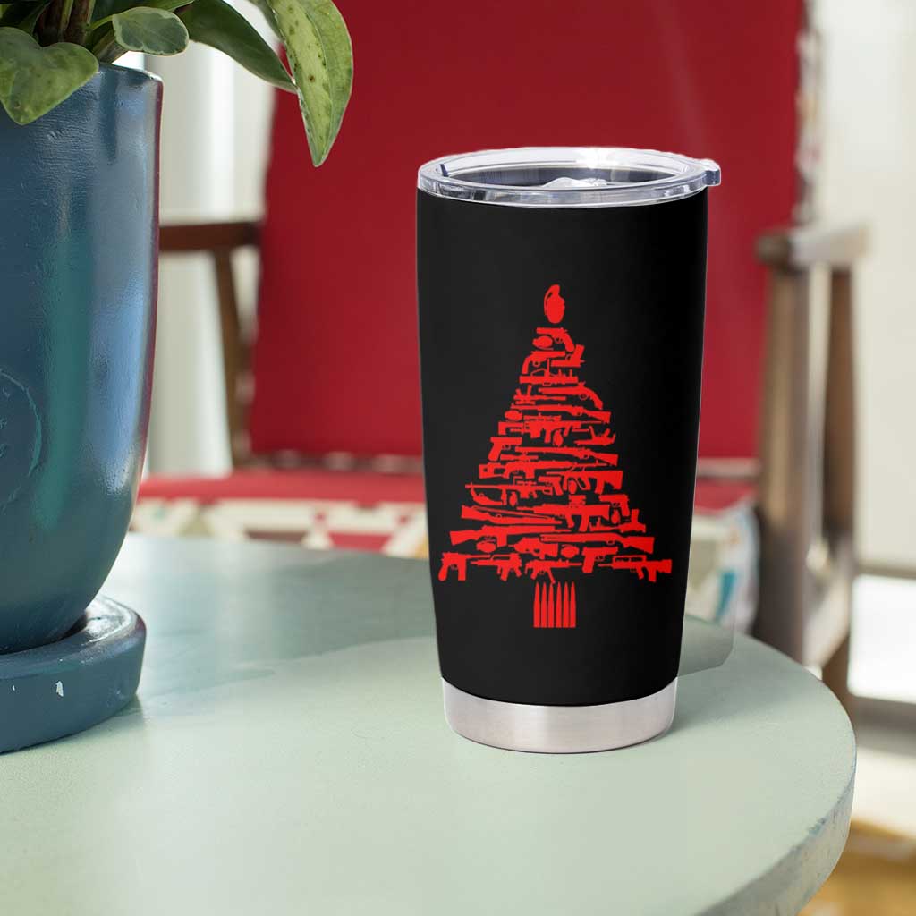 Funny Guns Christmas Tumbler Cup 2nd Amendment Xmas Tree Gun Lovers - Wonder Print Shop