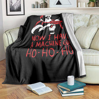 Now I Have A Machine Gun Throw Blanket Funny Retro Christmas 90s Movie Santa Gun Lovers - Wonder Print Shop