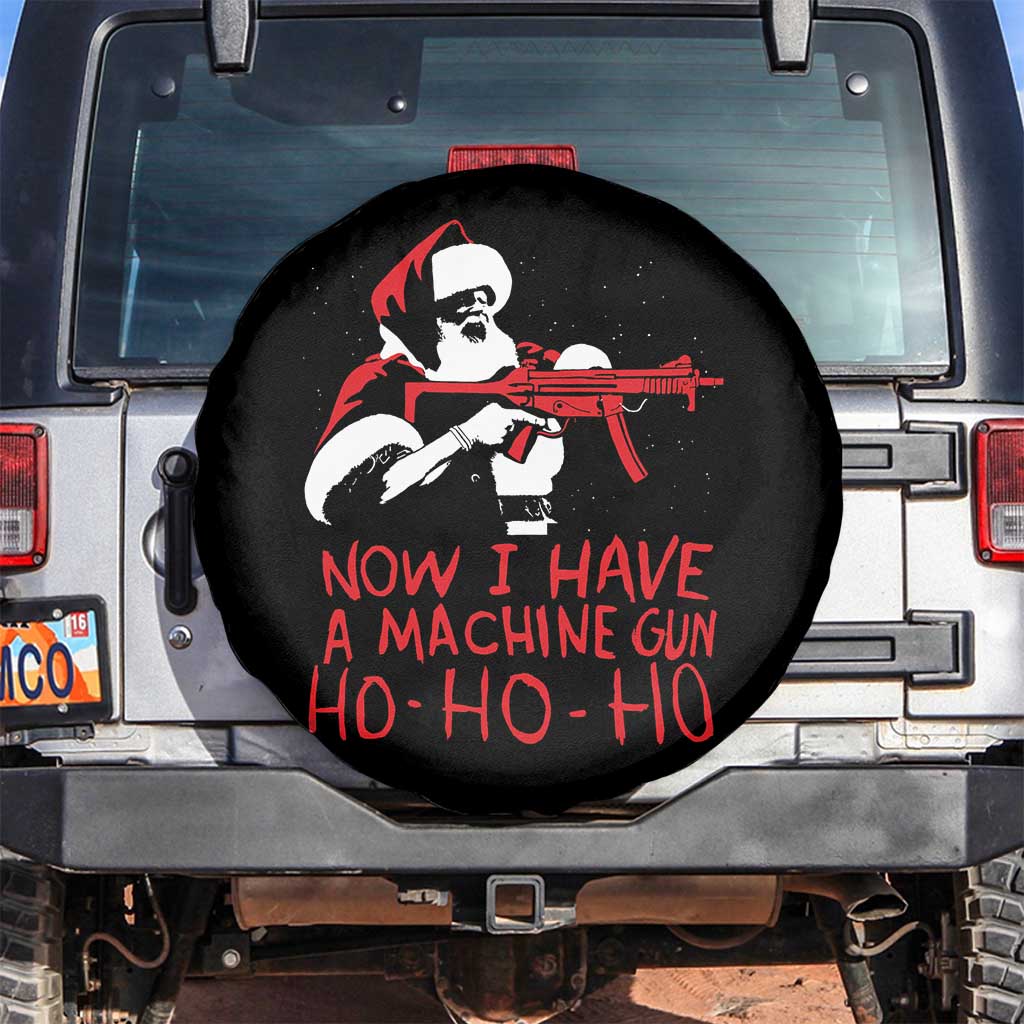Now I Have A Machine Gun Spare Tire Cover Funny Retro Christmas 90s Movie Santa Gun Lovers - Wonder Print Shop