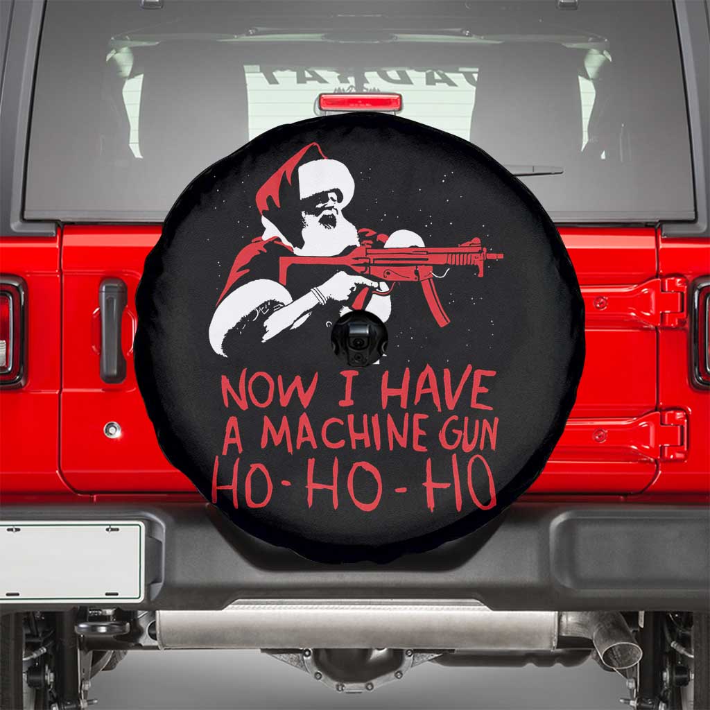 Now I Have A Machine Gun Spare Tire Cover Funny Retro Christmas 90s Movie Santa Gun Lovers - Wonder Print Shop
