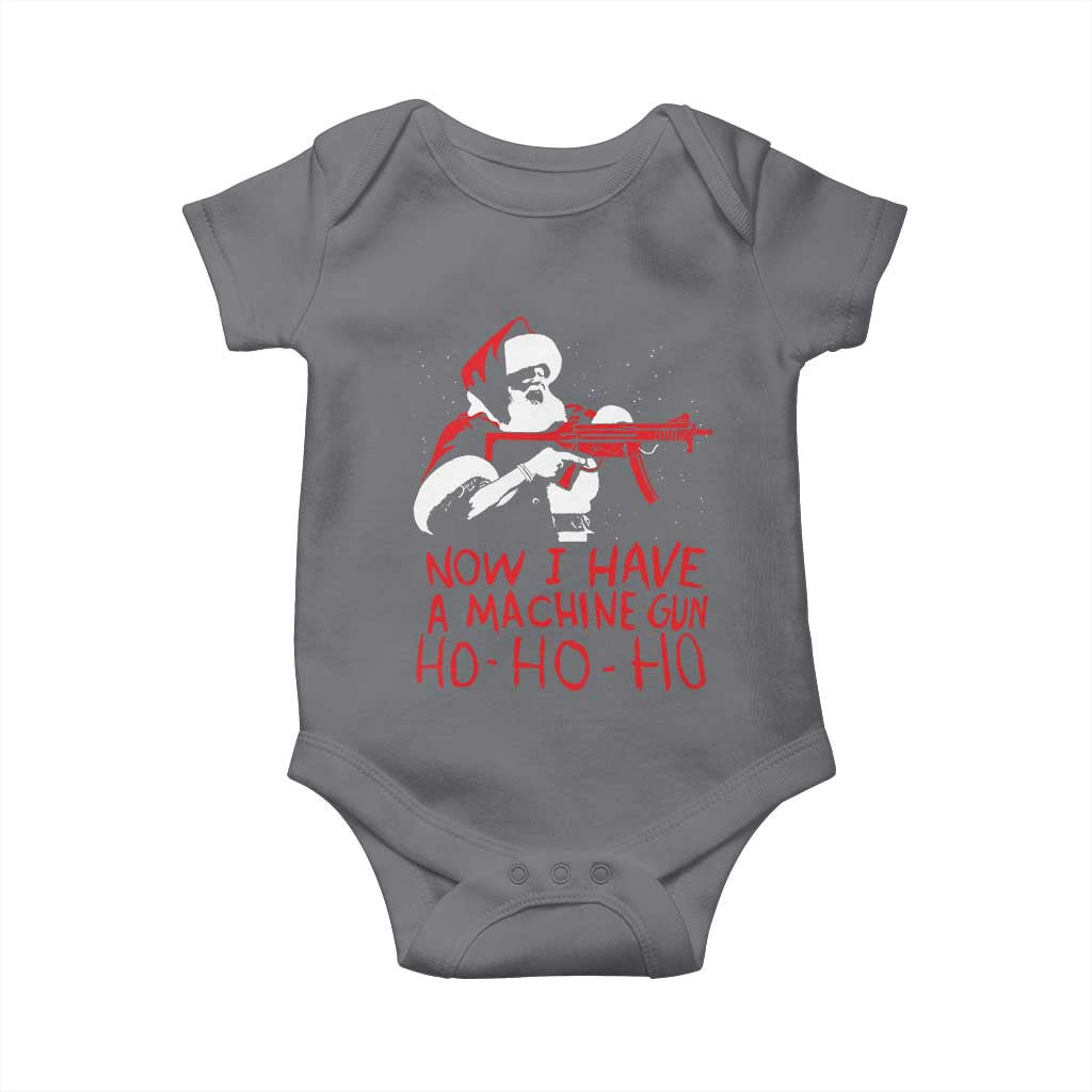 Now I Have A Machine Gun Baby Onesie Funny Retro Christmas 90s Movie Santa Gun Lovers - Wonder Print Shop