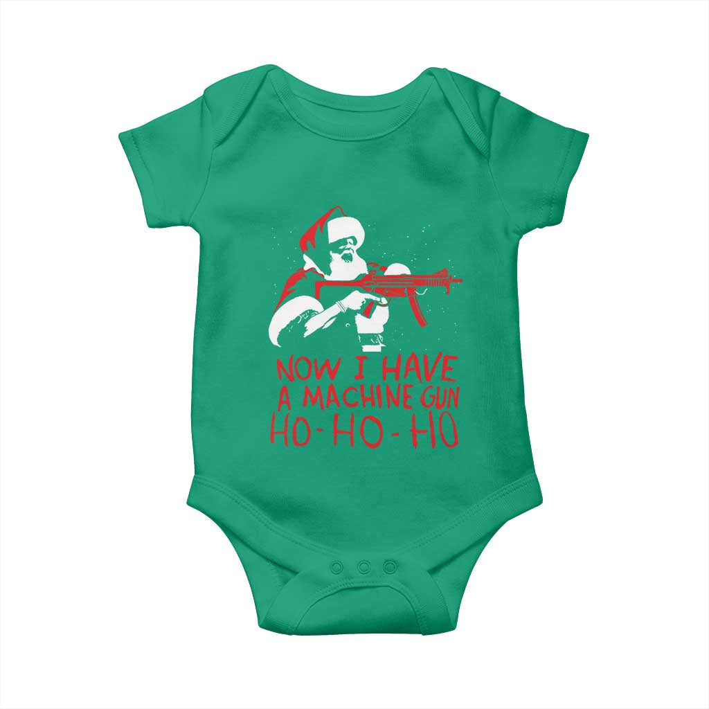 Now I Have A Machine Gun Baby Onesie Funny Retro Christmas 90s Movie Santa Gun Lovers - Wonder Print Shop