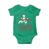 Now I Have A Machine Gun Baby Onesie Funny Retro Christmas 90s Movie Santa Gun Lovers - Wonder Print Shop