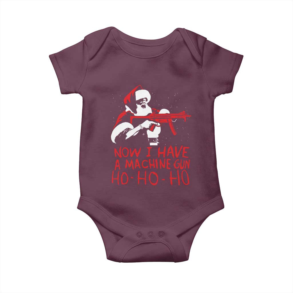 Now I Have A Machine Gun Baby Onesie Funny Retro Christmas 90s Movie Santa Gun Lovers - Wonder Print Shop