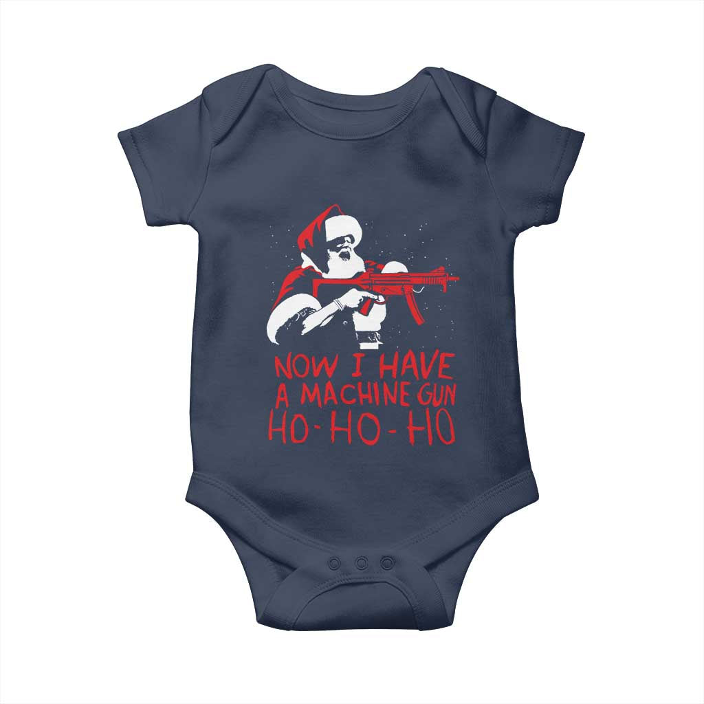 Now I Have A Machine Gun Baby Onesie Funny Retro Christmas 90s Movie Santa Gun Lovers - Wonder Print Shop