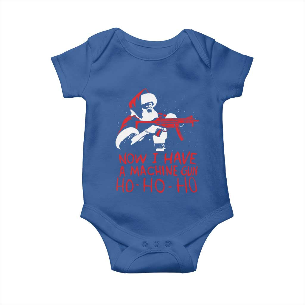 Now I Have A Machine Gun Baby Onesie Funny Retro Christmas 90s Movie Santa Gun Lovers - Wonder Print Shop