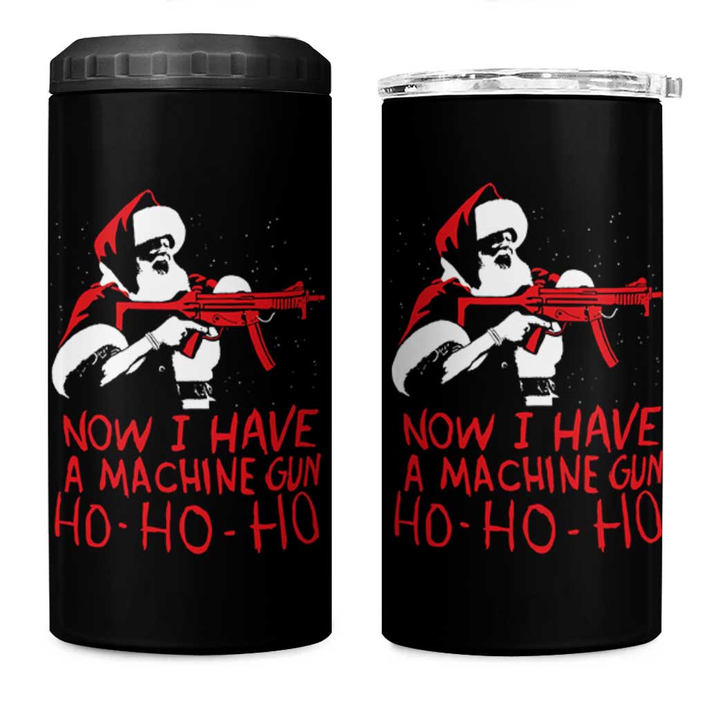 Now I Have A Machine Gun 4 in 1 Can Cooler Tumbler Funny Retro Christmas 90s Movie Santa Gun Lovers - Wonder Print Shop