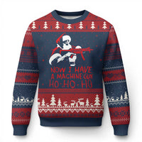 Now I Have A Machine Gun Ugly Christmas Sweater Funny Retro Xmas 90s Movie Santa Gun Lovers - Wonder Print Shop