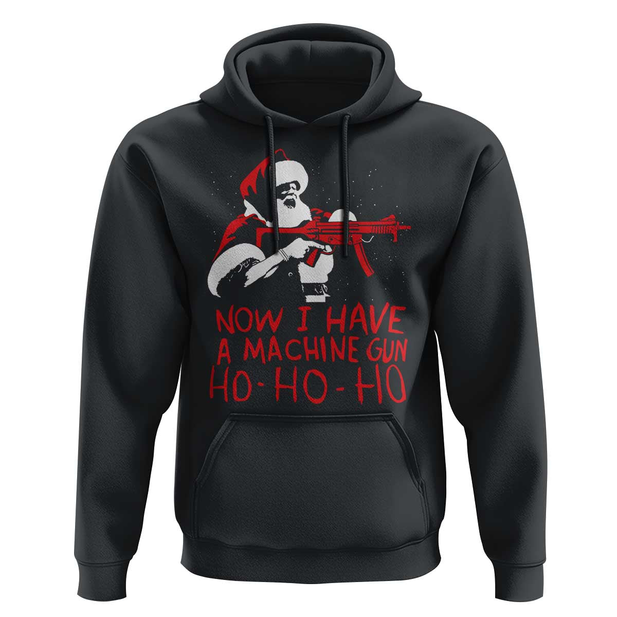 Now I Have A Machine Gun Hoodie Funny Retro Christmas 90s Movie Santa Gun Lovers - Wonder Print Shop