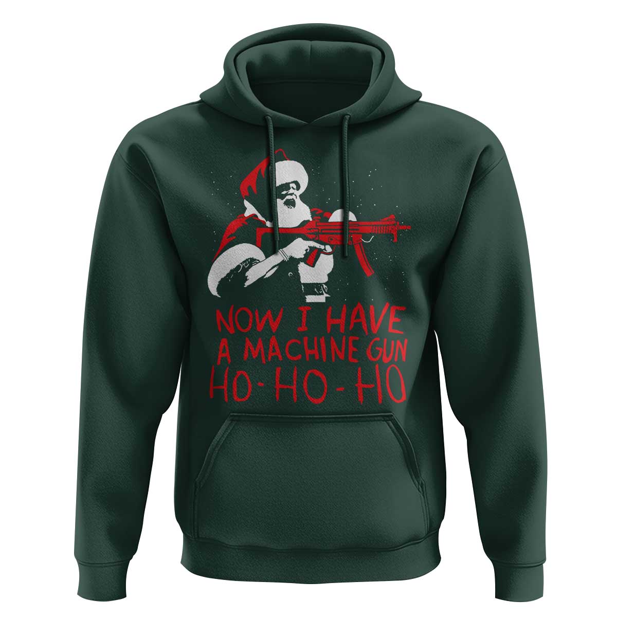 Now I Have A Machine Gun Hoodie Funny Retro Christmas 90s Movie Santa Gun Lovers - Wonder Print Shop