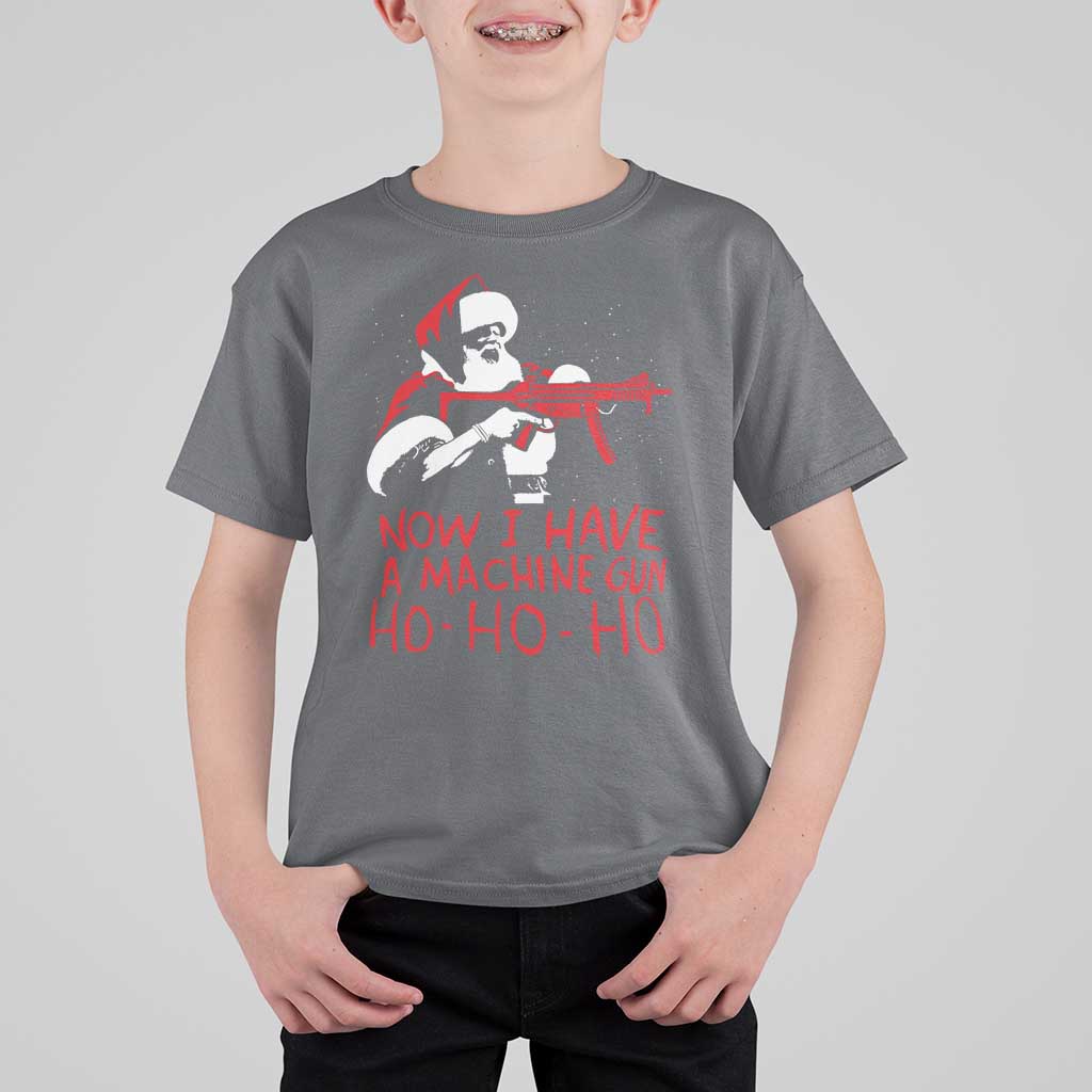 Now I Have A Machine Gun T Shirt For Kid Funny Retro Christmas 90s Movie Santa Gun Lovers - Wonder Print Shop