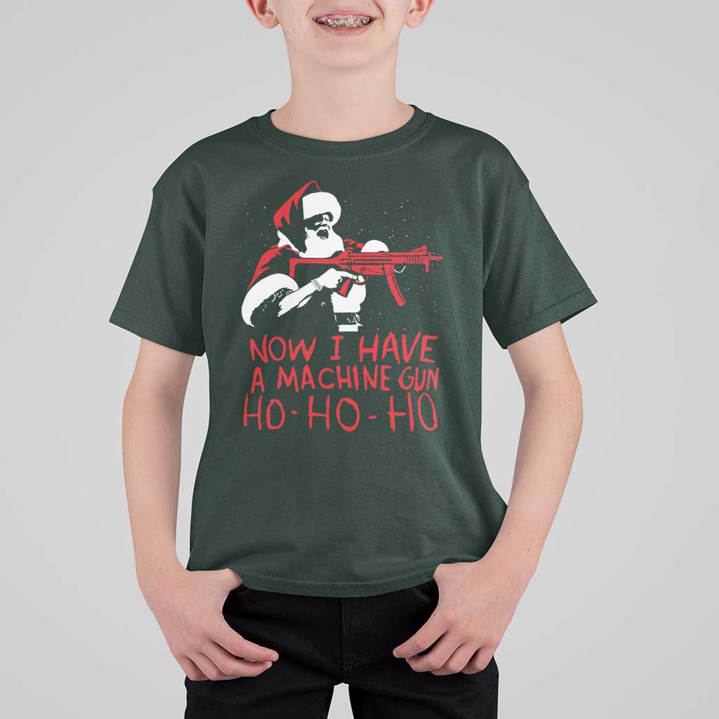Now I Have A Machine Gun T Shirt For Kid Funny Retro Christmas 90s Movie Santa Gun Lovers - Wonder Print Shop