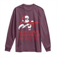 Now I Have A Machine Gun Long Sleeve Shirt Funny Retro Christmas 90s Movie Santa Gun Lovers - Wonder Print Shop