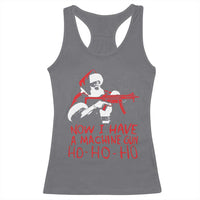 Now I Have A Machine Gun Racerback Tank Top Funny Retro Christmas 90s Movie Santa Gun Lovers - Wonder Print Shop