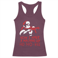 Now I Have A Machine Gun Racerback Tank Top Funny Retro Christmas 90s Movie Santa Gun Lovers - Wonder Print Shop