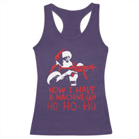 Now I Have A Machine Gun Racerback Tank Top Funny Retro Christmas 90s Movie Santa Gun Lovers - Wonder Print Shop