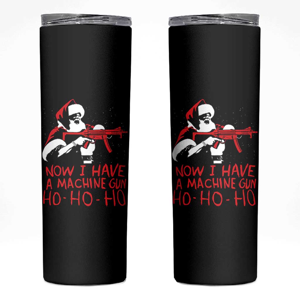 Now I Have A Machine Gun Skinny Tumbler Funny Retro Christmas 90s Movie Santa Gun Lovers - Wonder Print Shop