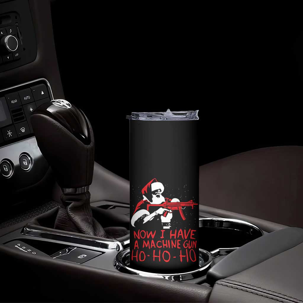 Now I Have A Machine Gun Skinny Tumbler Funny Retro Christmas 90s Movie Santa Gun Lovers - Wonder Print Shop
