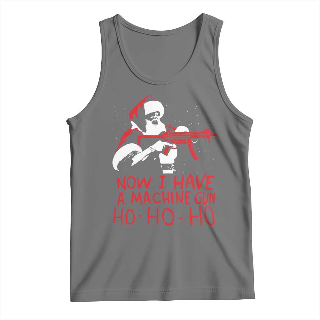 Now I Have A Machine Gun Tank Top Funny Retro Christmas 90s Movie Santa Gun Lovers - Wonder Print Shop