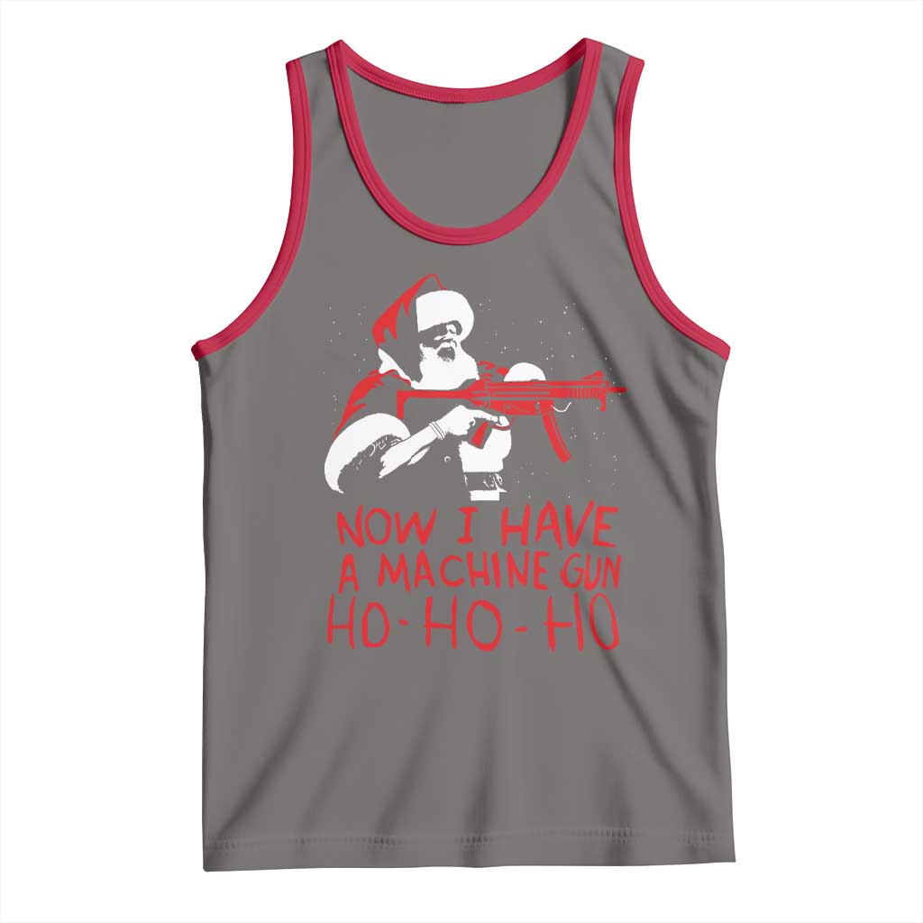 Now I Have A Machine Gun Tank Top Funny Retro Christmas 90s Movie Santa Gun Lovers - Wonder Print Shop