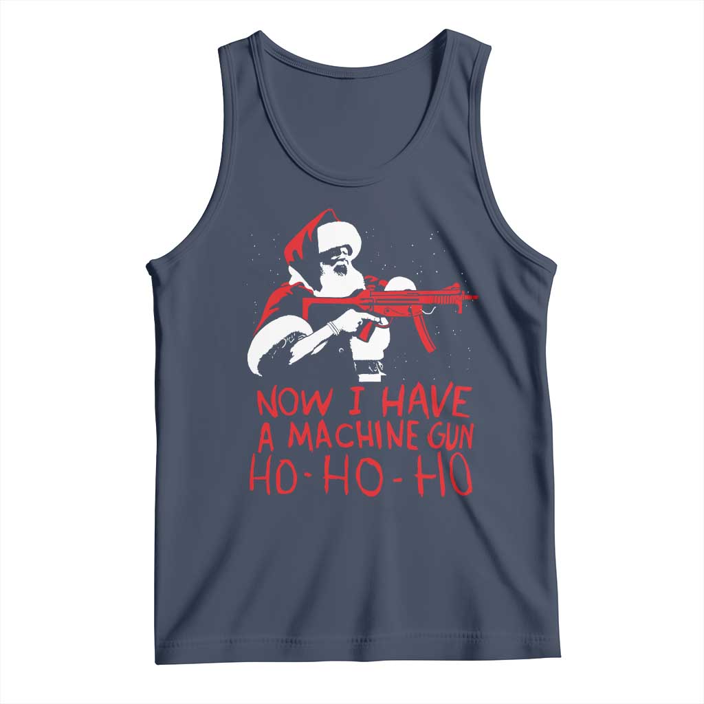 Now I Have A Machine Gun Tank Top Funny Retro Christmas 90s Movie Santa Gun Lovers - Wonder Print Shop