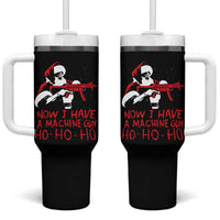 Now I Have A Machine Gun Tumbler With Handle Funny Retro Christmas 90s Movie Santa Gun Lovers - Wonder Print Shop