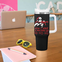 Now I Have A Machine Gun Tumbler With Handle Funny Retro Christmas 90s Movie Santa Gun Lovers - Wonder Print Shop