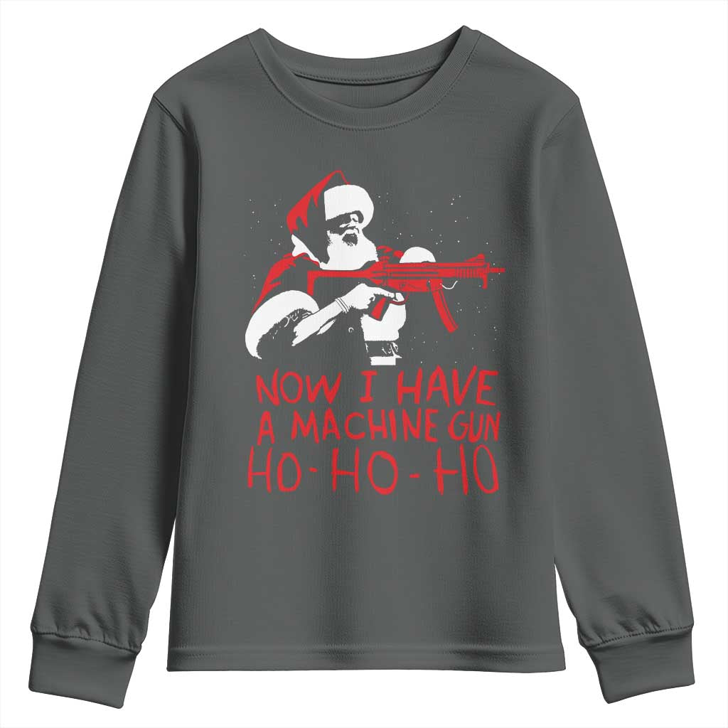 Now I Have A Machine Gun Youth Sweatshirt Funny Retro Christmas 90s Movie Santa Gun Lovers - Wonder Print Shop