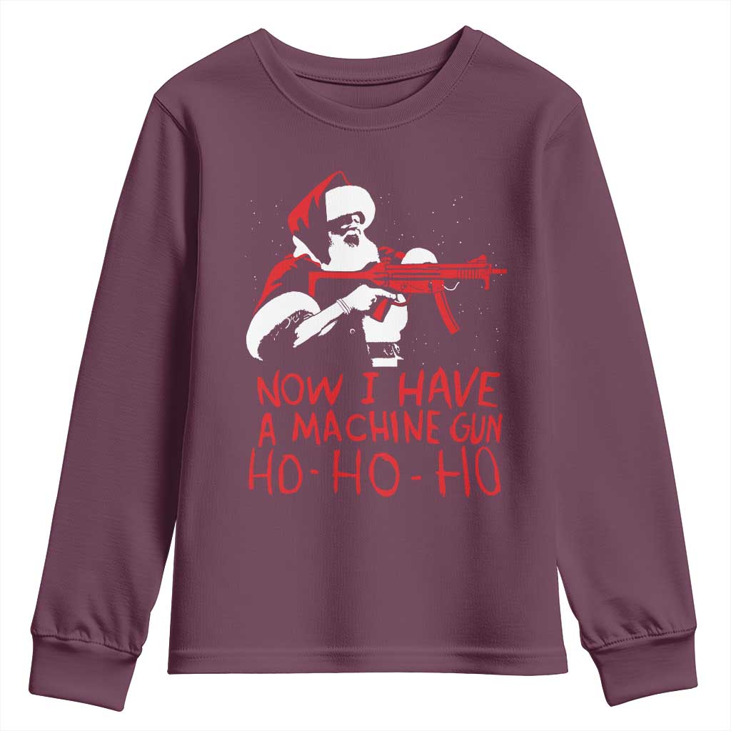 Now I Have A Machine Gun Youth Sweatshirt Funny Retro Christmas 90s Movie Santa Gun Lovers - Wonder Print Shop