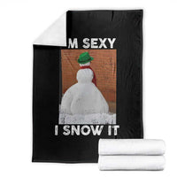 Sarcastic Snowman Throw Blanket Funny Christmas I'm Sexy and I Snow It - Wonder Print Shop