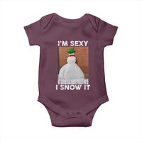 Sarcastic Snowman Baby Onesie Funny Christmas I'm Sexy and I Snow It - Wonder Print Shop
