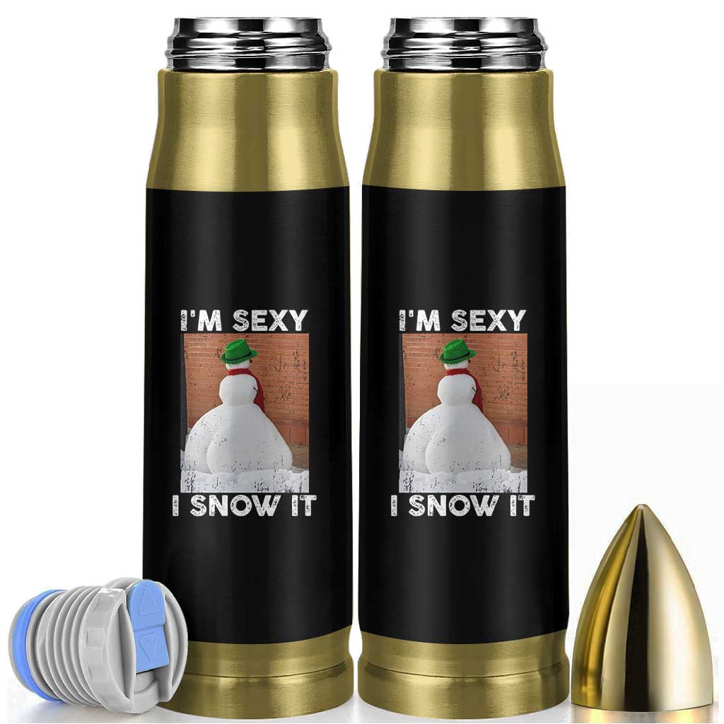 Sarcastic Snowman Bullet Tumbler Funny Christmas I'm Sexy and I Snow It - Wonder Print Shop