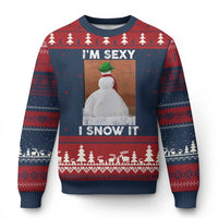 Sarcastic Snowman Ugly Christmas Sweater Funny Xmas I'm Sexy and I Snow It - Wonder Print Shop