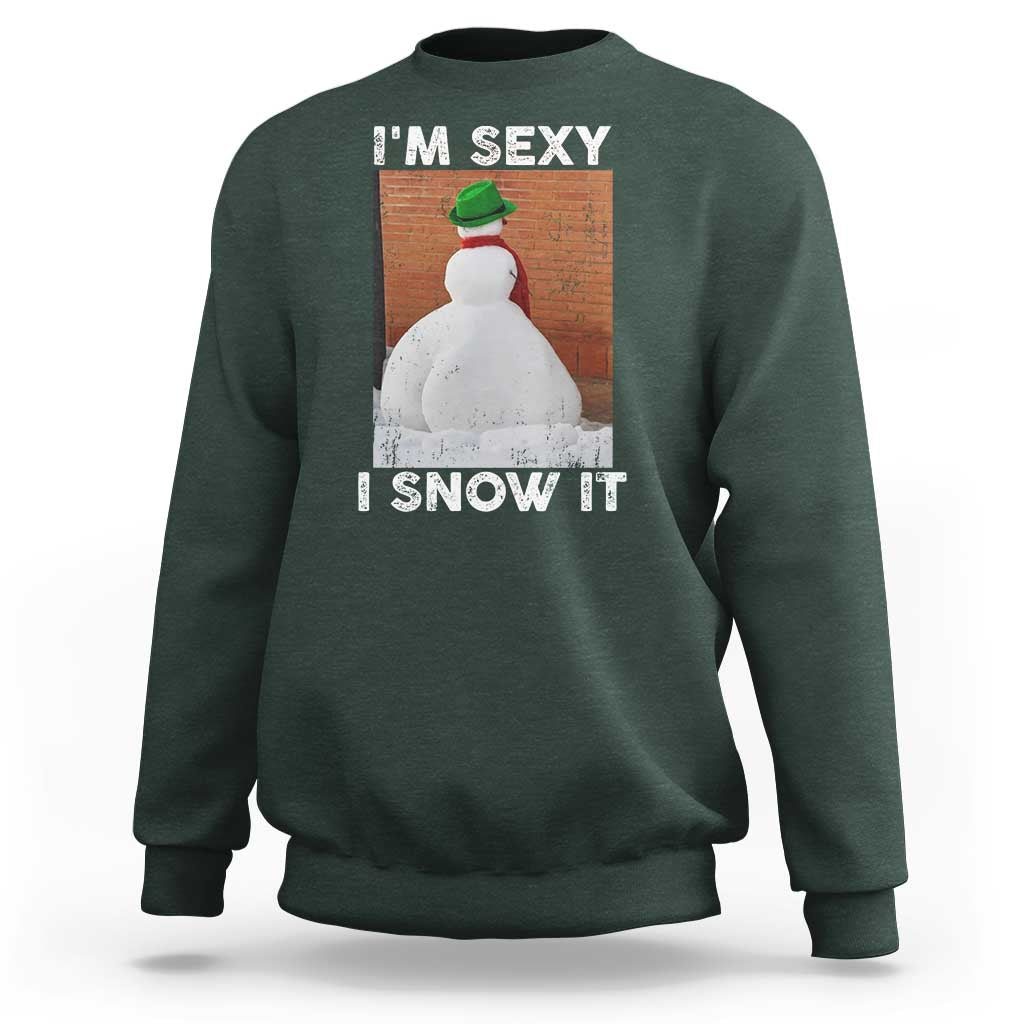 Sarcastic Snowman Sweatshirt Funny Christmas I'm Sexy and I Snow It - Wonder Print Shop