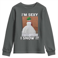 Sarcastic Snowman Youth Sweatshirt Funny Christmas I'm Sexy and I Snow It - Wonder Print Shop