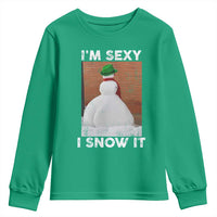 Sarcastic Snowman Youth Sweatshirt Funny Christmas I'm Sexy and I Snow It - Wonder Print Shop