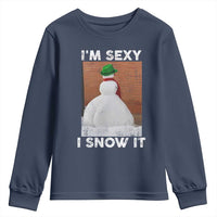 Sarcastic Snowman Youth Sweatshirt Funny Christmas I'm Sexy and I Snow It - Wonder Print Shop