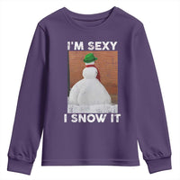 Sarcastic Snowman Youth Sweatshirt Funny Christmas I'm Sexy and I Snow It - Wonder Print Shop