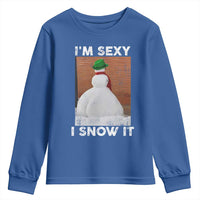 Sarcastic Snowman Youth Sweatshirt Funny Christmas I'm Sexy and I Snow It - Wonder Print Shop