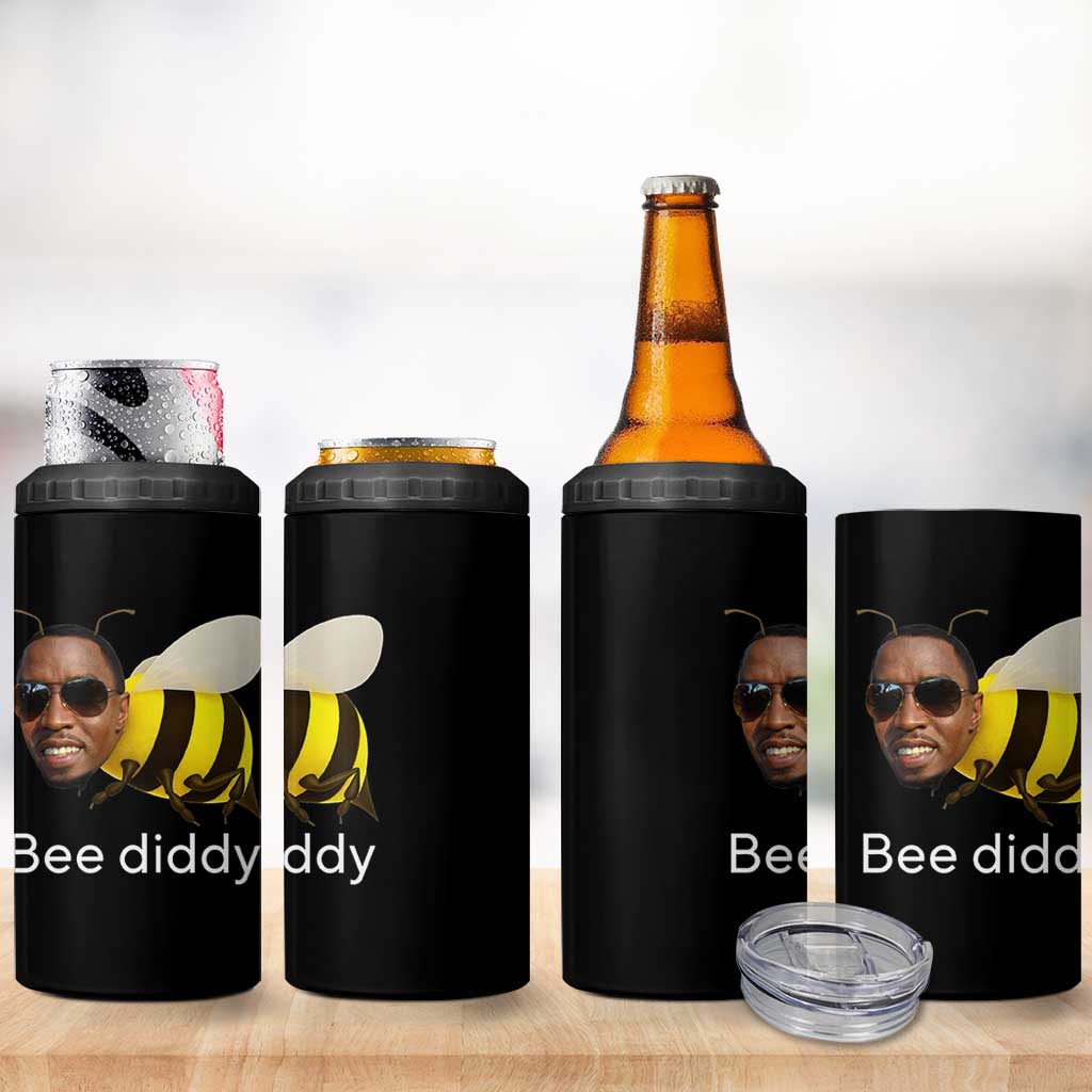 Bee Diddy 4 in 1 Can Cooler Tumbler Funny Weirdcore Dark Humor Internet Memes Gen-Z - Wonder Print Shop
