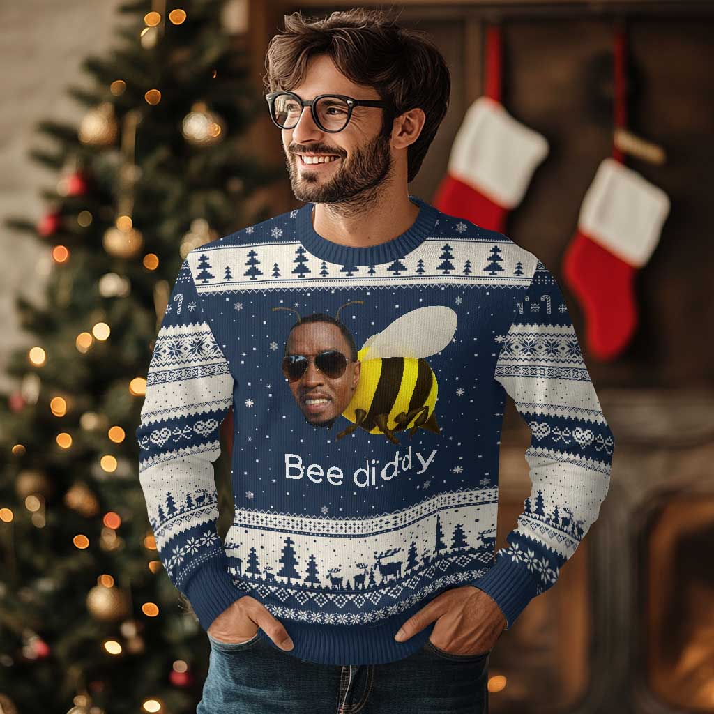 Bee Diddy Ugly Christmas Sweater Funny Weirdcore Dark Humor Internet Memes Gen-Z - Wonder Print Shop