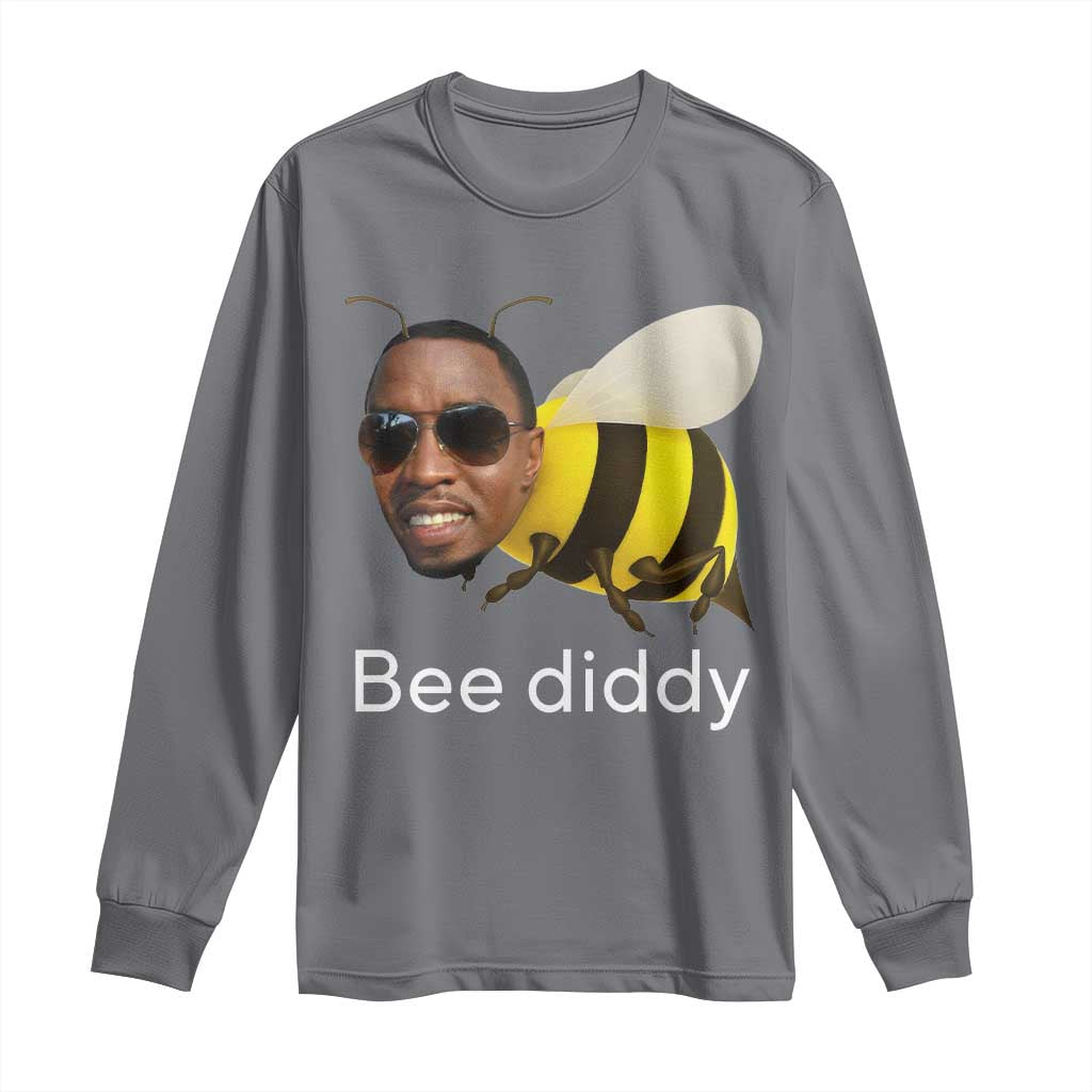 Bee Diddy Long Sleeve Shirt Funny Weirdcore Dark Humor Internet Memes Gen-Z - Wonder Print Shop