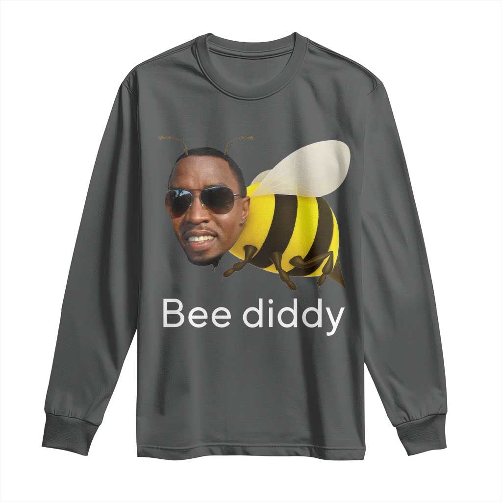 Bee Diddy Long Sleeve Shirt Funny Weirdcore Dark Humor Internet Memes Gen-Z - Wonder Print Shop