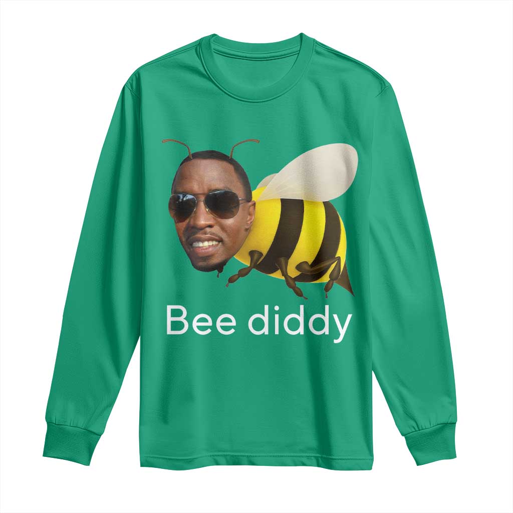 Bee Diddy Long Sleeve Shirt Funny Weirdcore Dark Humor Internet Memes Gen-Z - Wonder Print Shop