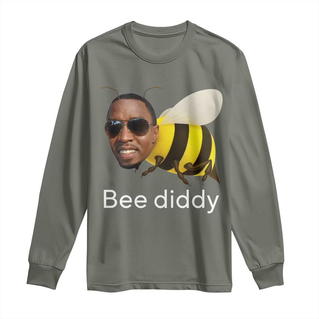 Bee Diddy Long Sleeve Shirt Funny Weirdcore Dark Humor Internet Memes Gen-Z - Wonder Print Shop