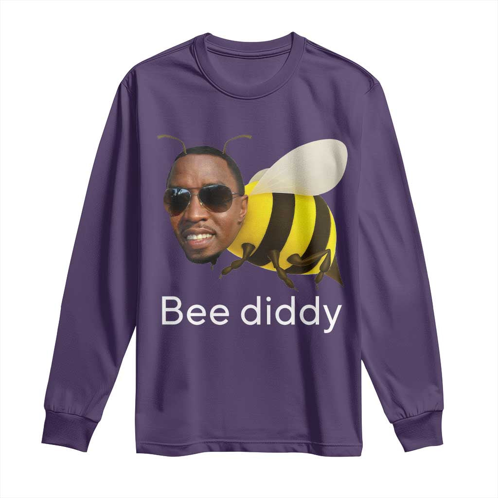 Bee Diddy Long Sleeve Shirt Funny Weirdcore Dark Humor Internet Memes Gen-Z - Wonder Print Shop