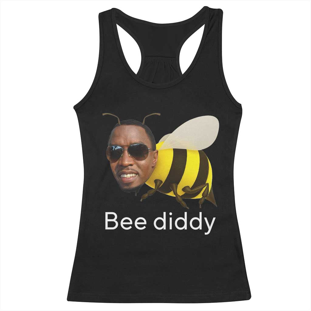 Bee Diddy Racerback Tank Top Funny Weirdcore Dark Humor Internet Memes Gen-Z - Wonder Print Shop