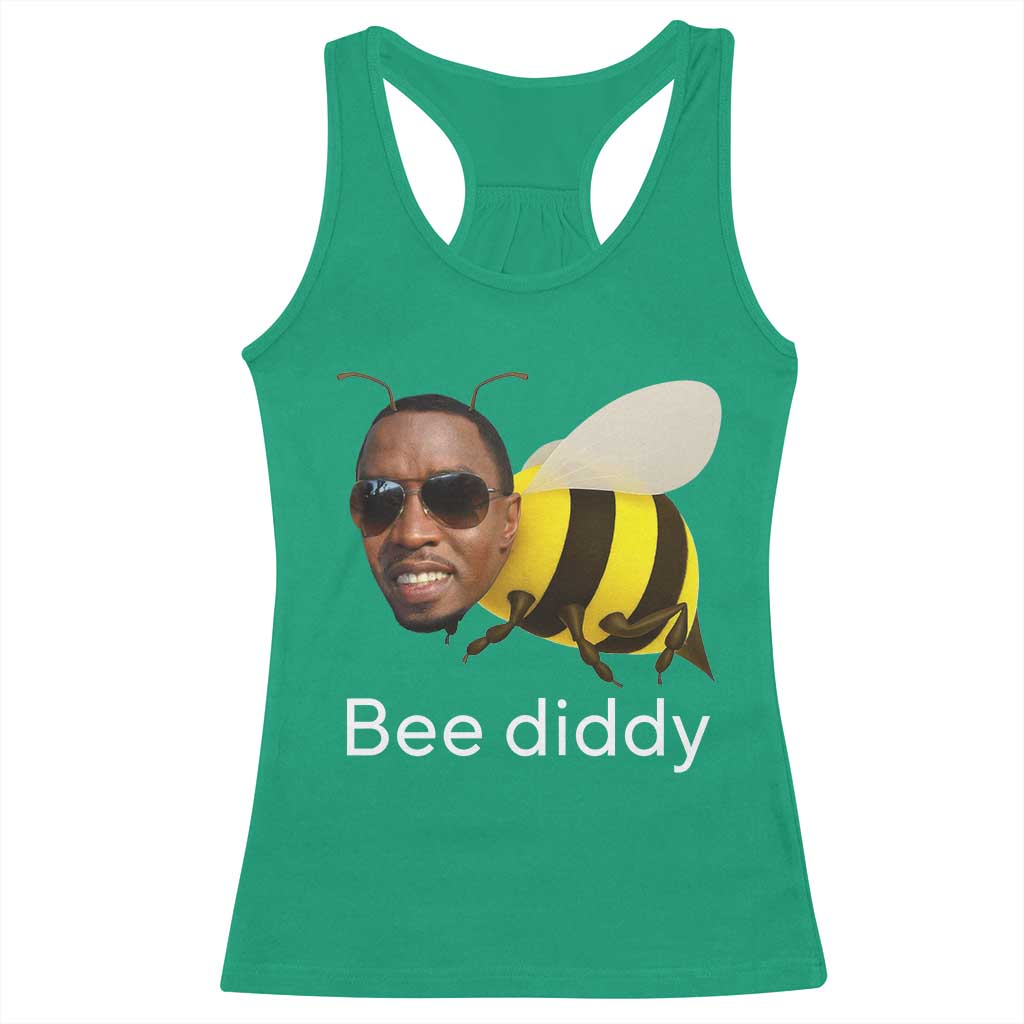 Bee Diddy Racerback Tank Top Funny Weirdcore Dark Humor Internet Memes Gen-Z - Wonder Print Shop