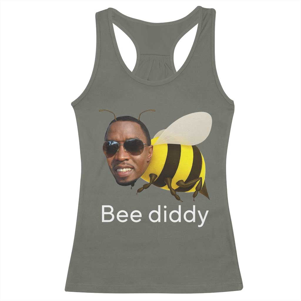 Bee Diddy Racerback Tank Top Funny Weirdcore Dark Humor Internet Memes Gen-Z - Wonder Print Shop